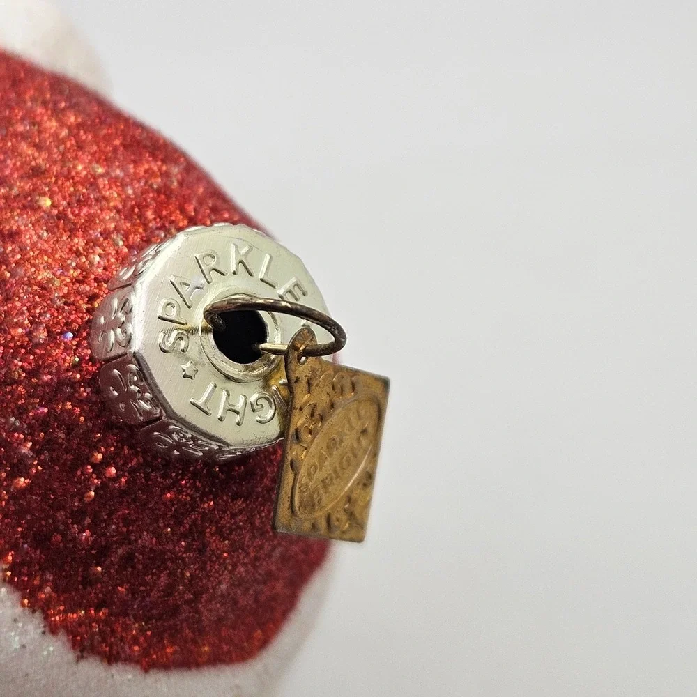 Christopher Radko Sparkle Bright Santa Glass Christmas Ornament Candy Purplle